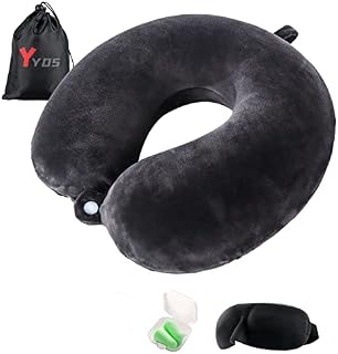Neck Pillow for Travel, U Shaped Portable Travel Pillow for Flight, 100%Memory Foam Neck Support Pillow Cushion Removable and Washable, for Sleeping Rest and Camping Airplane Car Train Travel (D-Grey)