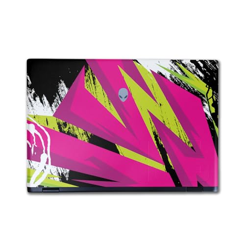 Image of Laptop Skin Compatible with Alienware M16 R2 (2024) - Grunge Magenta - Premium 3M Vinyl Protective Wrap Decal Cover - Easy to Apply | Crafted in The USA by MightySkins