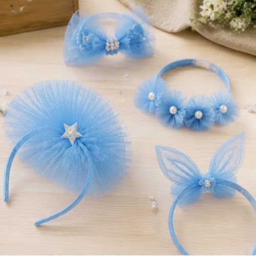 Image of Dusty Blue Tulle Fabric Ribbon 6 Inch by 25 Yards Rolls Fabric Spool Tulle for Gift Wrapping Wedding Decorations Craft Supplies DIY Tutu Skirt Baby Shower Birthday Party