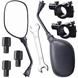 MRELC ATV Mirrors, 8MM10MM ATV Rear View Mirror, Motorcycle Mirrors with 7/8' Handlebar Mount Compatible with Scooter Snowmobile Mope electric bike, 360 Degrees Ball-Type Adjustment