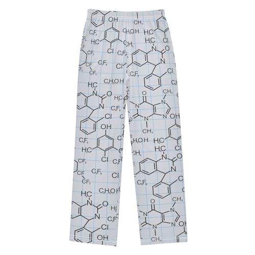 ZZXXB Chemical Formula Print Boys Long Pants Soft Trousers Elastic Waist Kids Lounge Bottoms with Pockets S-XL
