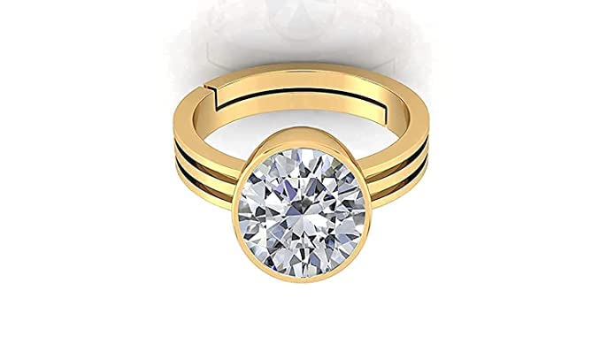 Bague plaqué or réglable et zircone blanche, le cadeau idéal - 3