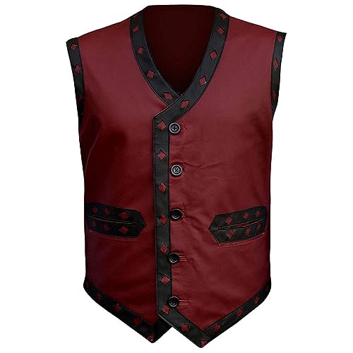 Mens Embroided Maroon Warriors Vest - James Remar Ajax Michael Beck Gilet2