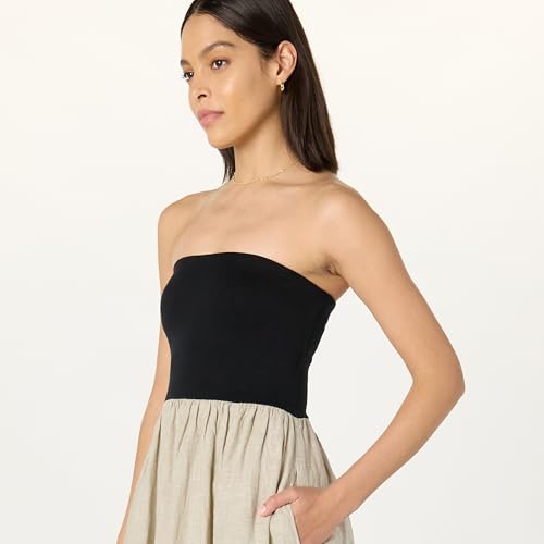 The Drop Women's Hellen Strapless Mixed Media Maxi Dress3