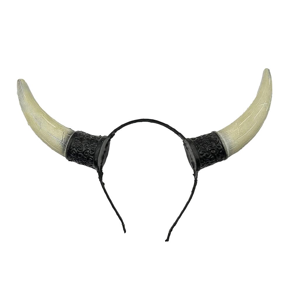 Devil Horns Headband Gothic Animal Horn Hair Hoops Headdress Hair Bands Headwear Demon Hairband for Adult Carnival Party Halloween Costume Headpiece Cosplay Fancy Dress Decoration Photo Props