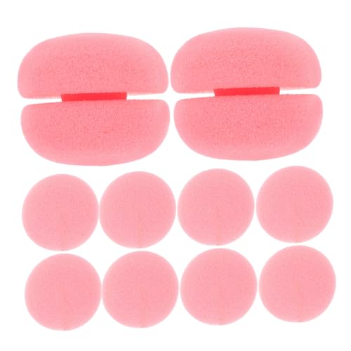 WOONEKY 10 Piezas Rodillos de Esponja para Cabello Forma de para Naturales Herramientas de Estilizado Diy para Tipo y de Cabello de Usar Color Rojo