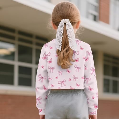 Sweatshirt for Girls Crew Neck Crop Tops Long Sleeve Pullover Casual Pullover Sweatshirt Teens Fall Outfits2