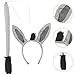 JOINPAYA Donkey Costume Set: Donkey Ears Headband Tail Soft for Dress Up Party Halloween Birthday Cosplay 9.82in, Grey Black