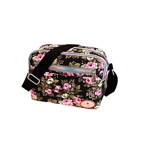 Screst Mujer Bolsa de Hombro Impresión Floral Casual Viaje Monedero Cosmético Crossbody Bolsa Cosmética Crossbody Bolsa