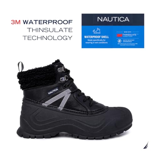 Image of Nautica Men's Duck Boots Waterproof Shell Insulated Snow and Rain Boot Lace-Up Winter Shoe Channing, Extended Sizes 7-16