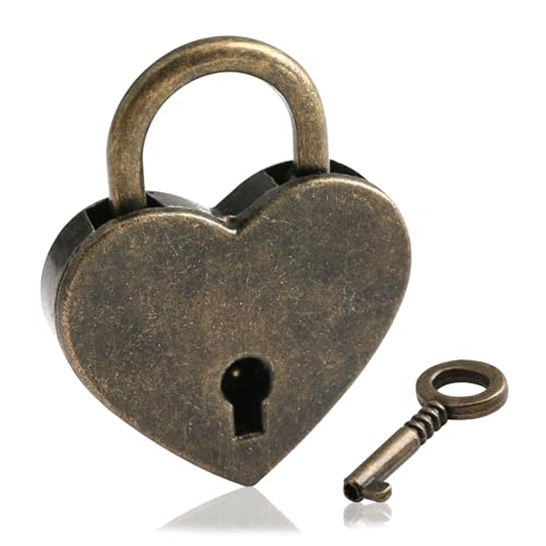 Vintage Deko Vorhängeschloss mit Schlüssel in Herzform Liebesschloss mit Schlüssel Personalisierte Geschenke Valentinstag Jahrestag Geschenk 3,8 x 3 x 0,6 cm (Bronze) Vintage Deko Vorhängeschloss mit Schlüssel in Herzform Liebesschloss mit Schlüssel Personalisierte Geschenke Valentinstag Jahrestag Geschenk 3,8 x 3 x 0,6 cm (Bronze)