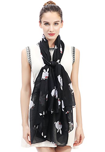 Lina & Lily Rabbit Bunny Print Women's Scarf Shawl Wrap Lightweight3