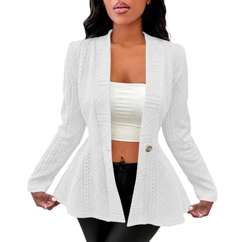 Veste unie femme à texture jacquard légère et confort