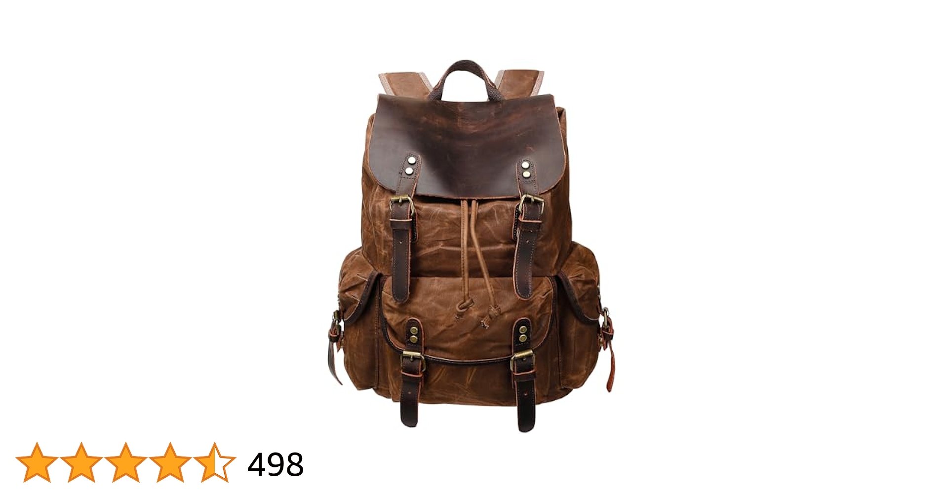【BAON】Wuling Vintage Western Backpack HuaChen Rugged Leather and Waxed Canvas Backpack, Men's