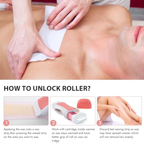 Image of Wax Heater Roll-On Wax Heater Kit Machine for Women with Applicator, Cartridge & 30 Strips | Easy Hair Removal Kit at Home | Smooth, Mess Free Waxing, Wax Hair removal Roller wax Heater Machine Waxing combo kit
