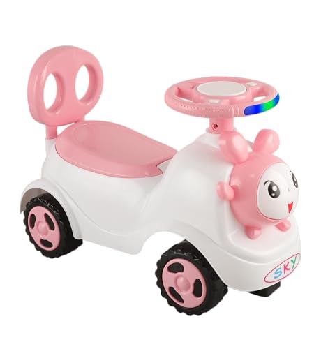 Image of JoyRide Ride on & Car for Kids with Music & Horn Steering, Push Car for Baby with Backrest,Under Seat Storage & Big Wheels, Ride on for Kids 1 to 3 Years Upto 25 Kgs (Rabbit, Pink)