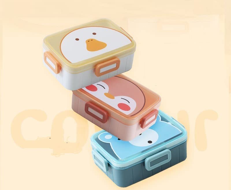 Lunch Box for Kids, Lunch Box for Kids 3 Compartment Insulated Lunch Box Stainless Steel Tiffin Box for Boys, Girls, School & Office Men Multicolor (Cute Cartoon Lunch Box)