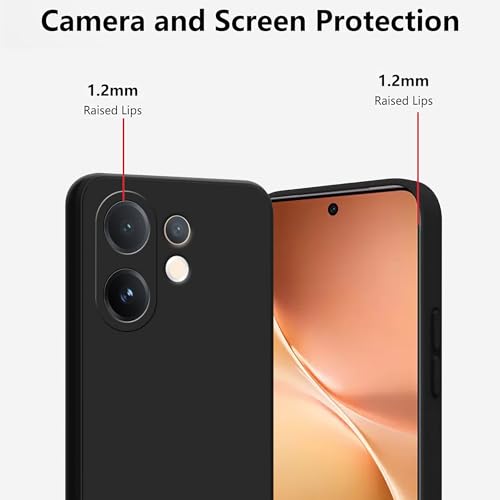 Image of SBMS Silicone Back Cover Case for Vivo V60 5G /V60e 5G /T4 Pro 5G | Soft Micro-Fibre Lining Inside | Camera Protection Bump | Shockproof Back Cover Case for Vivo V60 5G (Candy Cloth Black)