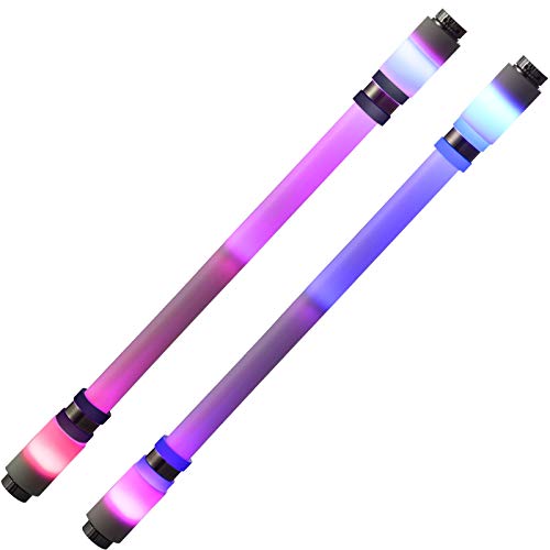 2 Bolígrafos Giratorios Bolígrafo Rotatorio de Dedo Rodante LED Bolígrafo con Revestimiento Antideslizante para Entretenimiento, sin Recarga de Bolígrafo (Negro, Azul, Estilo Simple)