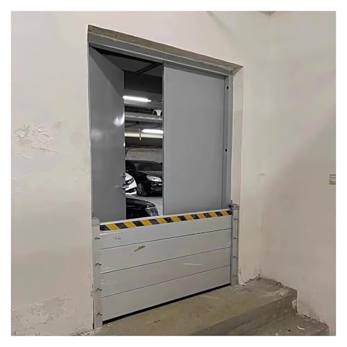 Temporary Flood Protection Barriers for Garages, Underground Passages, Water Control Gate, Aluminum Flood Barrier with Reflective Strips, Easy Installation, 80cm Height