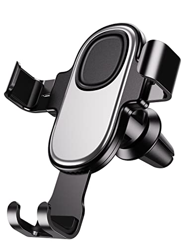 Newaner Support Téléphone Voiture, Support Telephone à Grille d'Aération avec Rotation 360°, Compatible avec iPhone 13 11 Mini/12 Pro Max, Galaxy S21, Huawei P30, et 4.7-6.5" Smartphones-Argent Cover