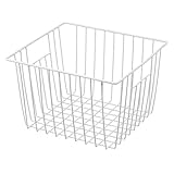 iPEGTOP Deep Refrigerator Freezer Baskets, Large Household Wire Storage Basket Bins Organizer with Handles for Kitchen, Pantry, Freezer, Cabinet, Closets, Pearl White