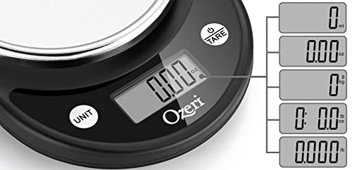 Ozeri Pronto Digital Multifunction Kitchen and Food Scale,Silver on Black - Thumbnail 2