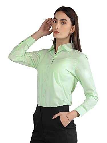 Image of CHKOKKO Women Solid Polycotton Regular Formal Shirt