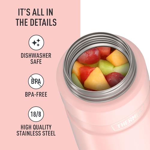 Image of THERMOS Stainless King Vacuum-Insulated Food Jar, 24 Ounce, Matte Pink