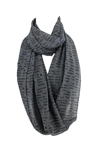 Etwoa Book in 100 Different Languages Pattern Infinity scarf Circle scarf Loop Scarf3