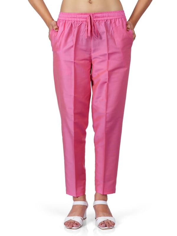 Image of Trouser Pants for Women,Stylish Trousers for Woman for Kurti Relaxed & Regular Straight fit Palazzo,Ethnic Bottom Formal Pants for Women Office wear Casual & Daily Use