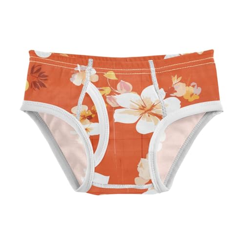 Orange Gingham Little Boys Soft Kids Underwear Cute Children Undies