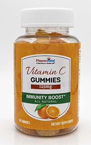 Pharmvista Vitamin C 125mg Gummy – Vegan, Gluten Free Supplement – 90 Count