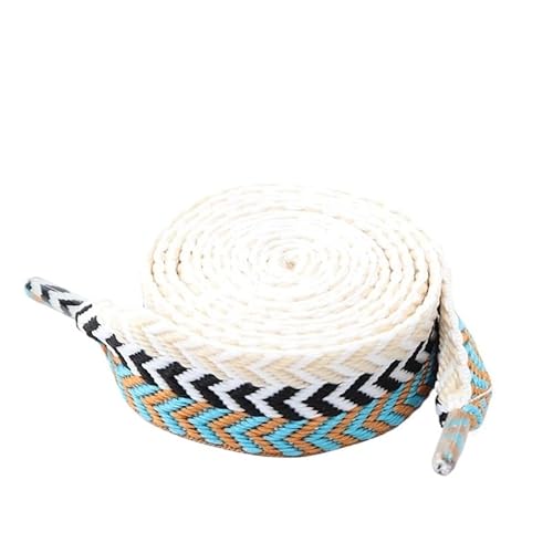 スニーカー用フラット靴ひも ウェーブブレッド靴ひも 幅1.5cm/2cm/3cm トレンド シューレースロープ 靴紐(2 Brown black beige,140cm)