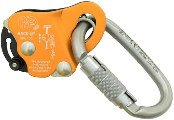 KONG Italy Back-UP Fall Arrester with OVALONE Carbon Connector, Rope Grab for 10.5, 11mm Lines, ANSI Z359.15 & EN Certified, Made in Italy (AUTOBLOCK)