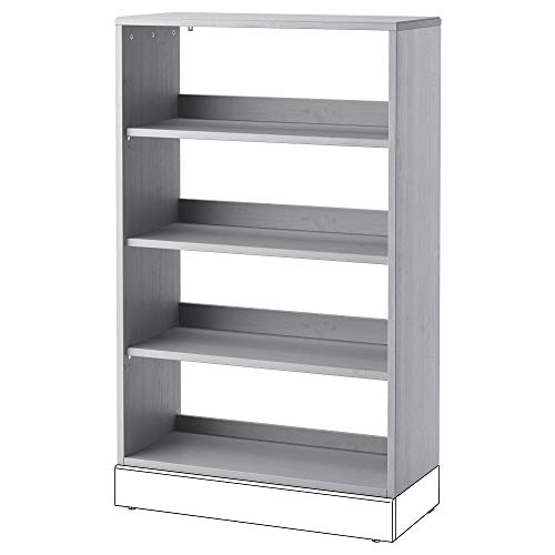 Étagère grise SIU bibliothèque en bois de pin massif 81 cm de large