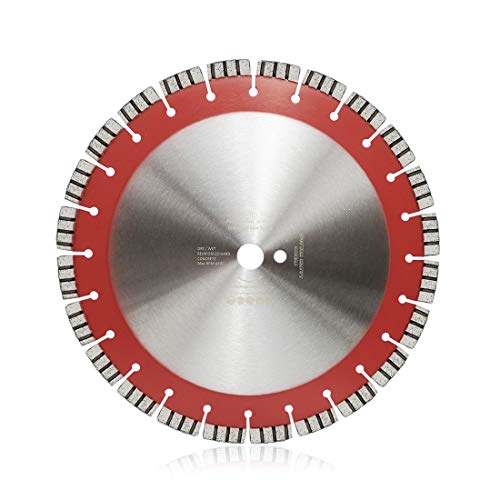 SHDIATOOL 14 Inch Concrete Saw Blade with Laser Welded Premium Turbo Segments Dry or Wet Cutting