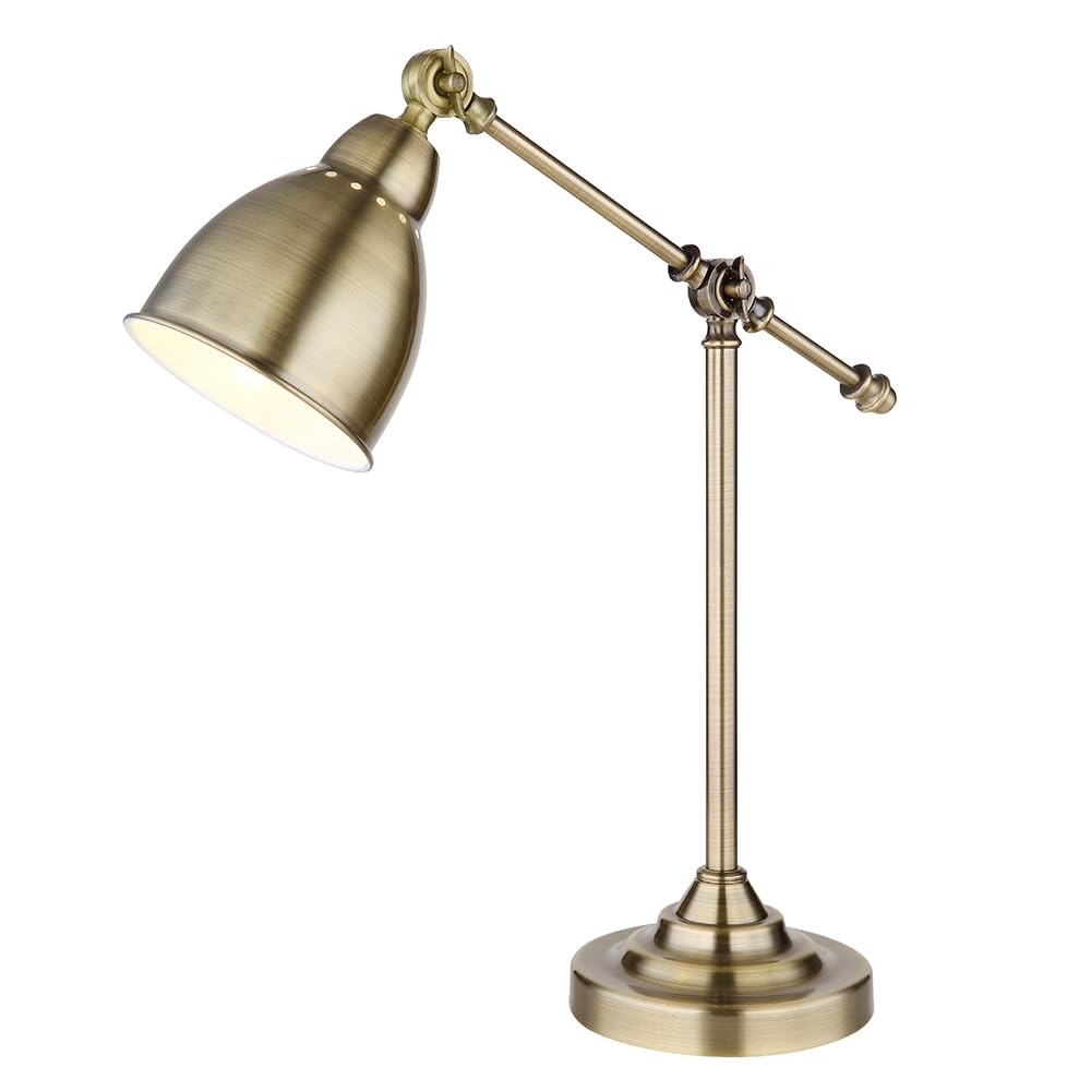 Arte Lamp Braccio Lampada da Scrivania in Metallo Bronzo Lampada da Comodino per Ufficio Studio Home Office Lettura Studio con Design Accogliente per Studio e Lettura