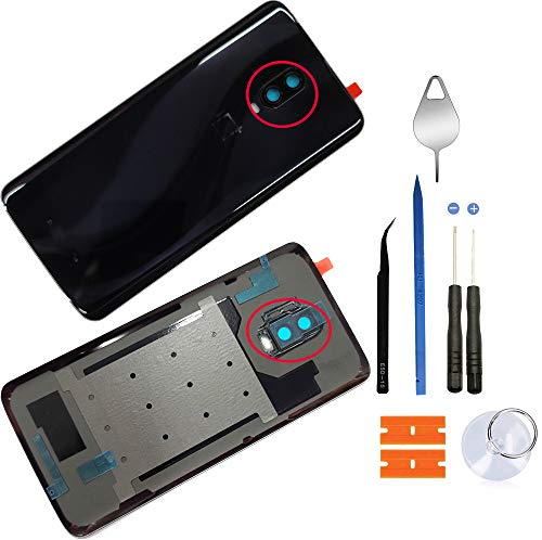 Eaglewireless Rear Panel Back Glass Housing Cover Replacement W/Camera Frame Glass Lens &Flash Diffuser for OnePlus 6T A6010 A6013 6.41