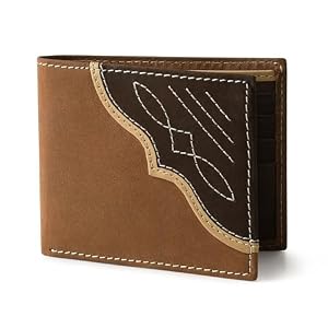 Wrangler Men’s Bifold Wallet with Flip-Out ID Window, Genuine Leather, RFID Blocking, Gift for Him