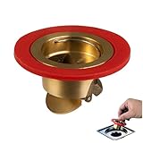 COLDDD Downspout Universal Brass Floor Drain core, Shower Floor Drain backflow Preventer, Suitable for 1.4''-2.0'' Caliber (1)