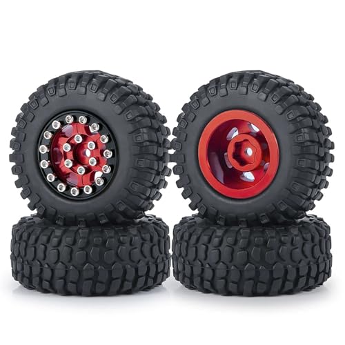 RC���f���p�[�c For Axial For SCX24 1/24 For TRX4M For Bronco For Defender 1/18 4 �� 1.0 �C���`�z�C�[���n�u�^�C���L�b�g RC �J�[�A�b�v�O���[�h�p�[�c(Red 2)