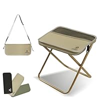 TOPtoper Tragbarer Klappstuhl mit Schultergurt, maximale Tragkraft 500lbs, Zwei Seitentaschen, Aufbewahrung, für Warteschlangen, Angeln, Wandertouren, Senioren, Campingausrüstung(Gelbbraun, Large)