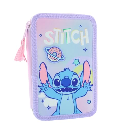 il megastore dei giocattoli e Giochiamo Estojo triplo de 3 compartimentos 2025-2026 – estojo triplo compartimento com 3 fechos de correr, Stitch