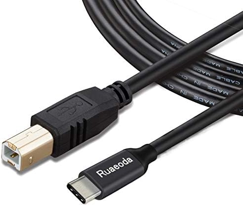 Printer USB C Cable 20 Feet,Ruaeoda USB C Male to B Male Long Printer Scanner Cord USB C to B Long Printer Cable for Epson, HP, Canon,Lexmark, Dell, Xerox, Samsung Etc