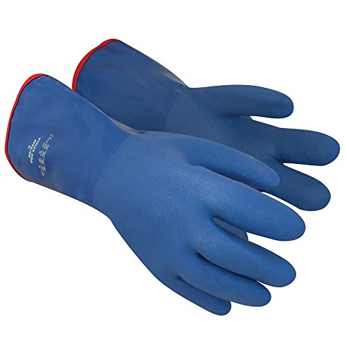 Polyco Vyflex Boa 35 cm großer flexibler PVC-Handschuh, wasser- und chemikalienbeständig, mit Thermofutter