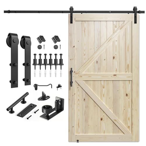 Image of SMARTSTANDARD 48in x 96in Sliding Barn Door with 8ft Hardware Kit Included