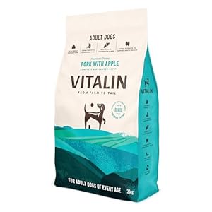 Vitalin Adult Pork with Apple 4x2KG (Pack of 4) – Premium Dog Food – Proudly Sourcing from British Farms – New for Autumn 2023