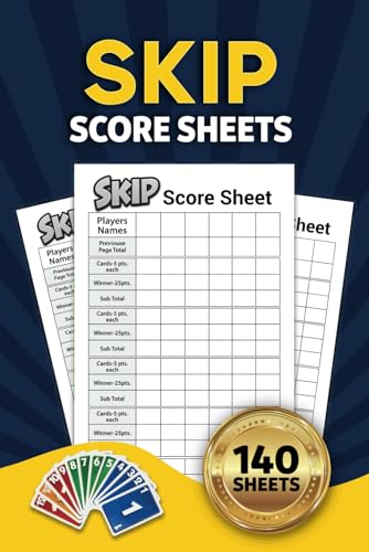 Skip Score Sheets: 130 Score Sheets For Scorekeeping, Skip Score Pads, (Size 6x9 inches)
