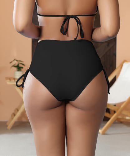Leoparts Women's High Waisted Bikini Bottoms Tummy Control Modest Coverage Swimsuit Bottoms Lace Up Swim Briefs2